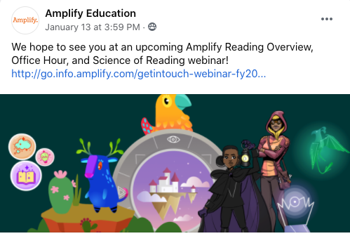 Amplify Reading Facebook