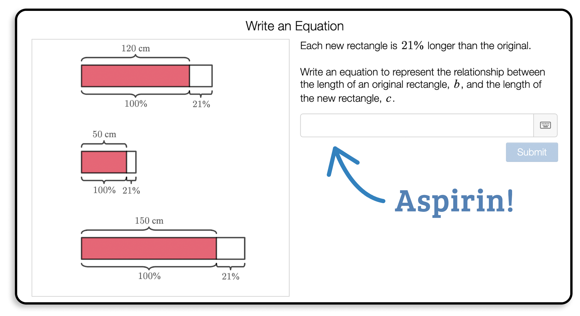 Students can type an expression into the math input.