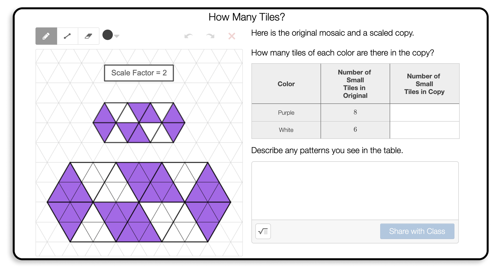 A screenshot of the How Many Tiles? screen from the upcoming lesson.