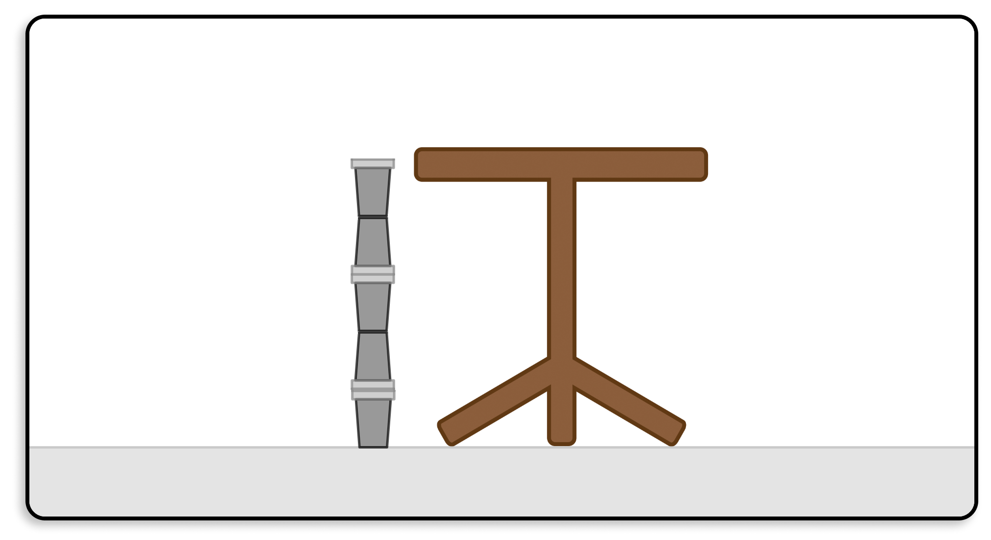 Cups stacked one end on top of the other.