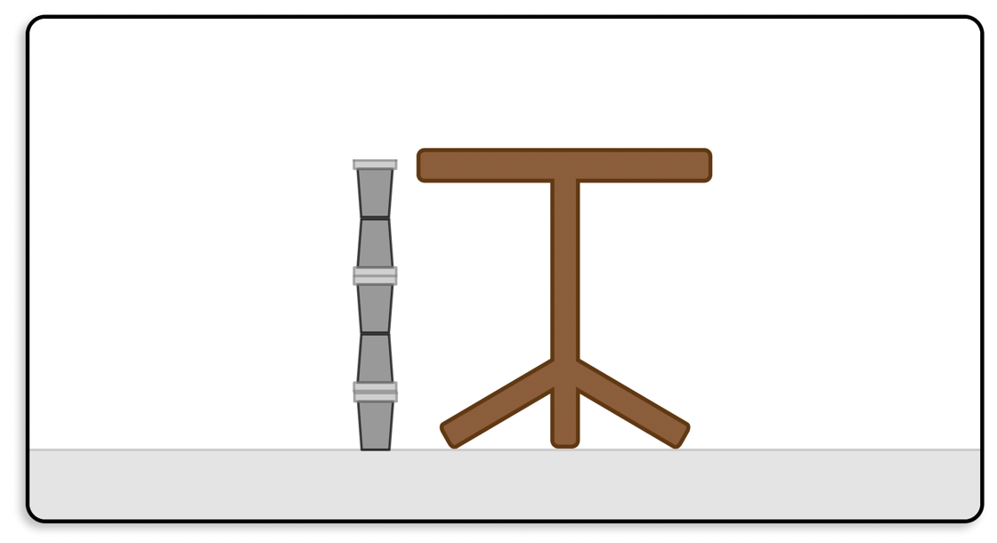 Cups stacked one end on top of the other.